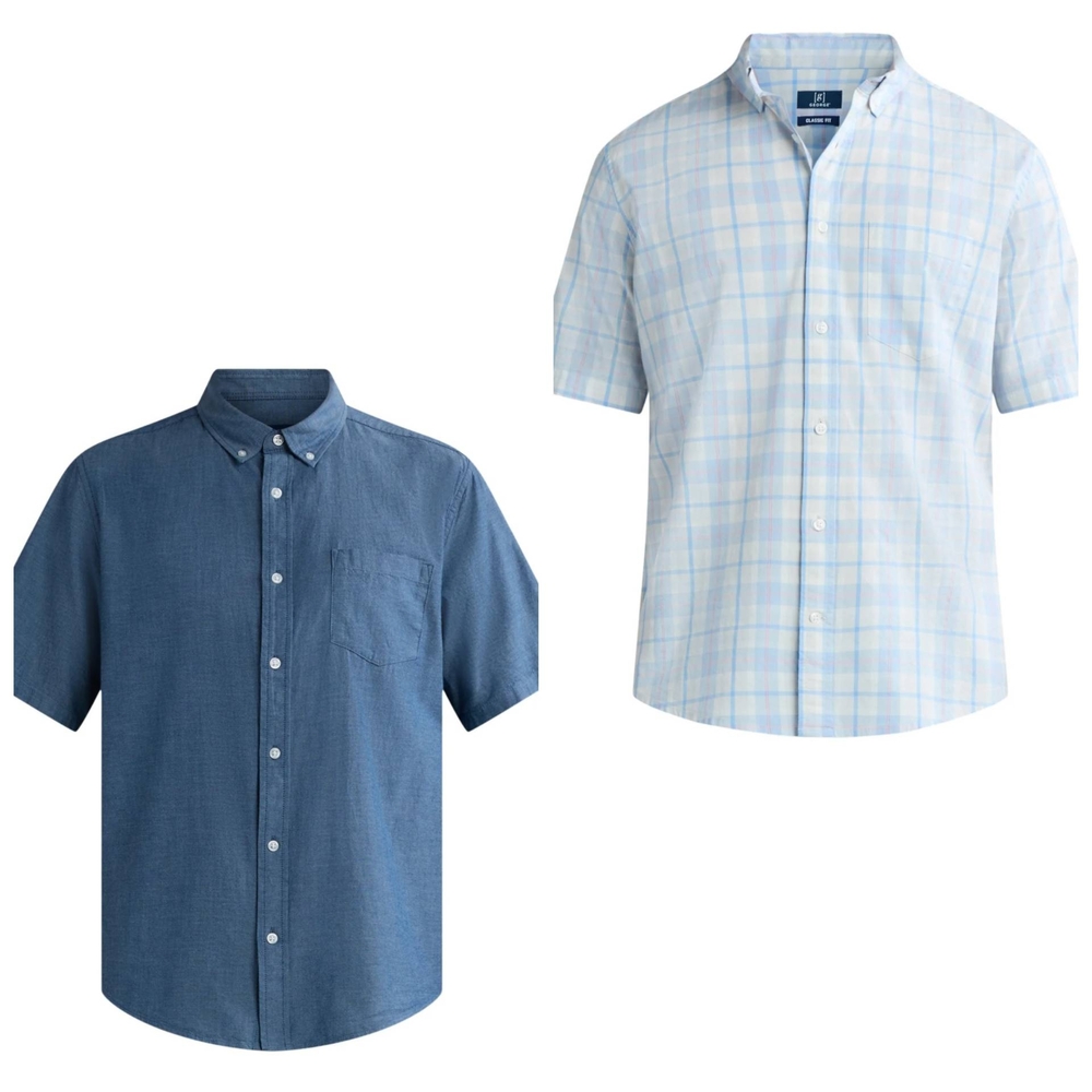 George Casual Blue and Light Checkered Shirts
